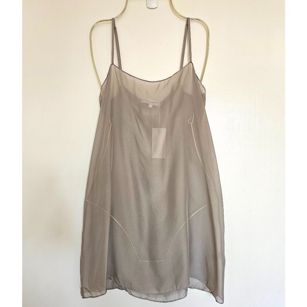 NEW!!! Marie France Van Damme 100% Silk Sheer Short Cami, S, M, L, Silver